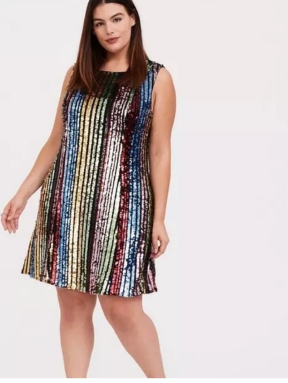 Torrid Sequin Stripe Sleeveless Midi  Multicolor Dress 3X